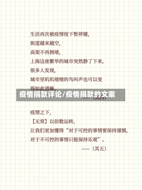 疫情捐款评论/疫情捐款的文案