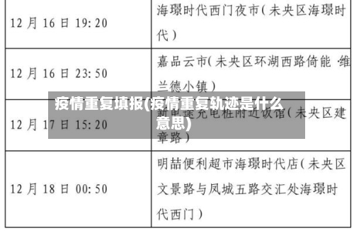疫情重复填报(疫情重复轨迹是什么意思)
