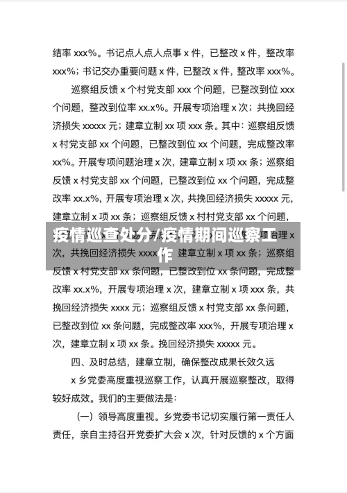 疫情巡查处分/疫情期间巡察工作